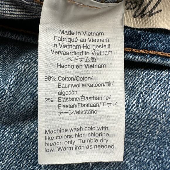 Madewell Jeans Womens 27 Blue Slim Straight Button Front Stretch Pockets Denim - Picture 9 of 14